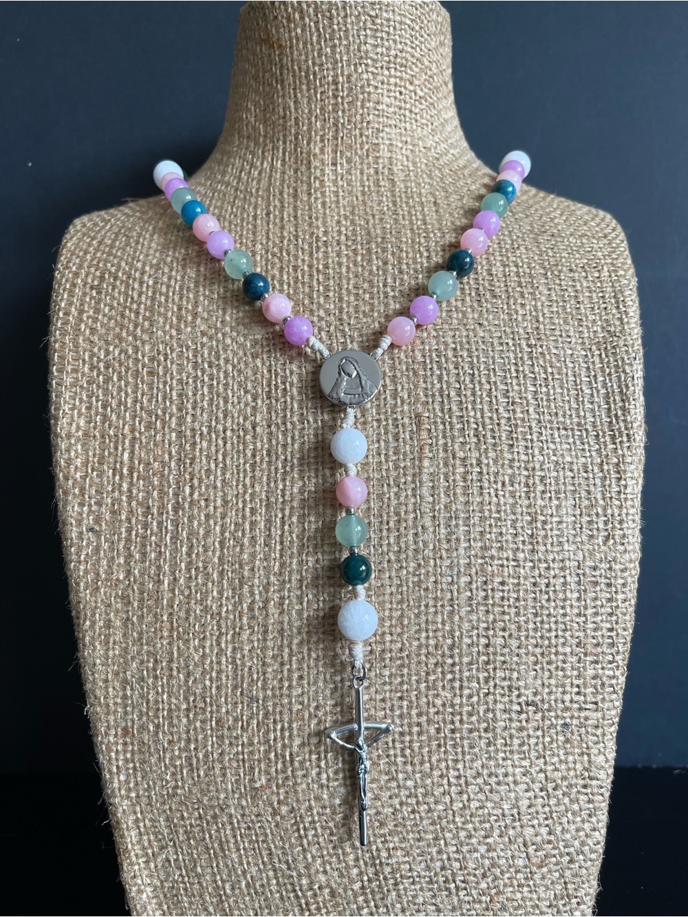 Handmade St. Mary Magdalene Rosary Necklace with Crucifix